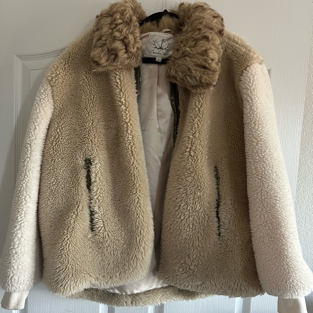 Boundless North Sherpa jacket with fur collar from Sundance.
